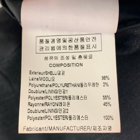 WOOYOUNGMI Chest Size 40 Grey Wool Blend Single breasted Sport Coat