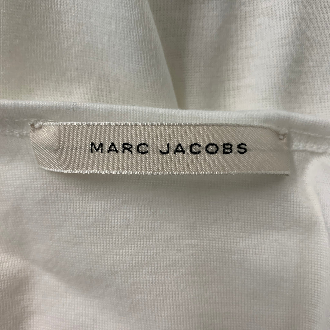 MARC JACOBS Size XL White Solid Cotton Short Sleeve T-shirt