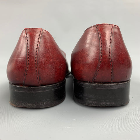 WALTER NEWBERGER for WILKES BASHFORD Size 10 Burgundy Leather Opera Pumps