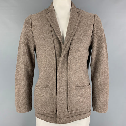 LOUIS VUITTON Size XL Taupe Knitted Wool Cashmere Jacket