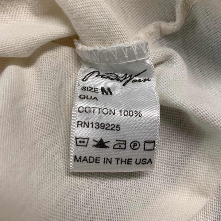 MADEWORN Size M Off White Rock Concert Cotton Distressed T-shirt