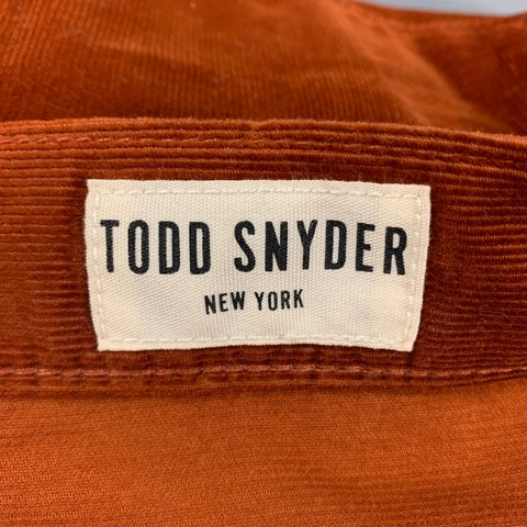 TODD SNYDER Size 34 Rust Corduroy Cotton Jean Cut Casual Pants