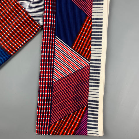 INOUITOOSH Red Blue White Stripe Cotton Scarf