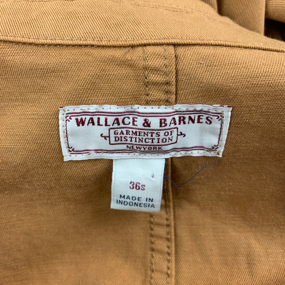 WALLACE & BARNES Size 36 Short Khaki Cotton Linen Sport Coat