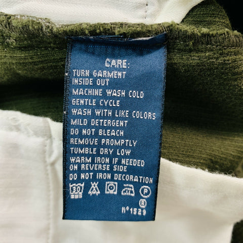RALPH LAUREN Size 8 Green Olive Cotton Elastane Patchwork Suede Casual Pants