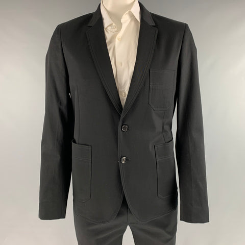 PS by PAUL SMITH Size 44 Black Cotton Elastane Notch Lapel Suit