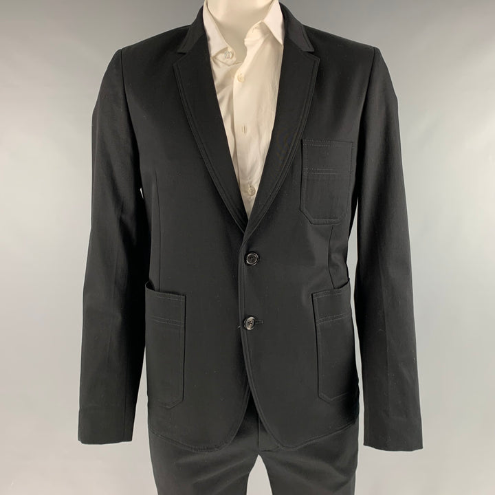 PS by PAUL SMITH Size 44 Black Cotton Elastane Notch Lapel Suit