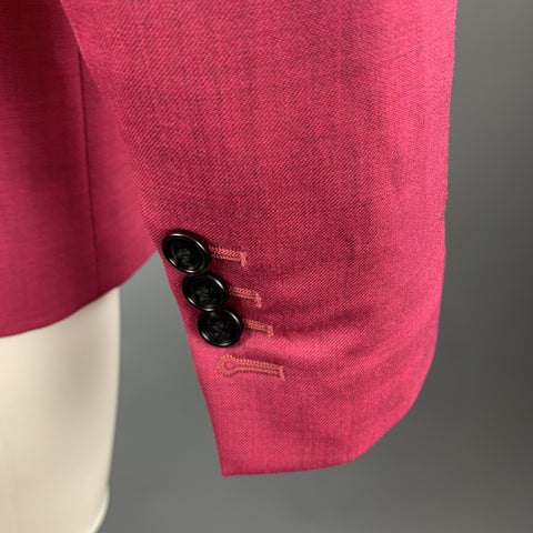 MARC JACOBS Size 38 Pink Heather Stretch Wool Contrast Collar Sport Coat