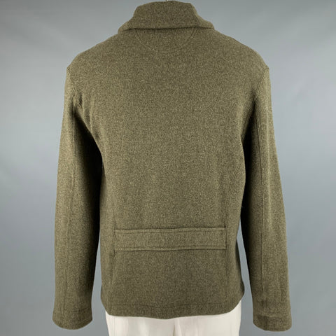 POLO by RALPH LAUREN Size L Green Heather Wool Blend Shawl Collar Cardigan