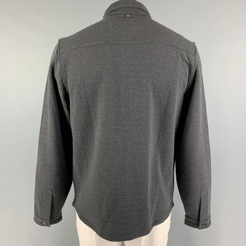 BILLY REID Size L Gray Cotton Polyester Shirt Jacket
