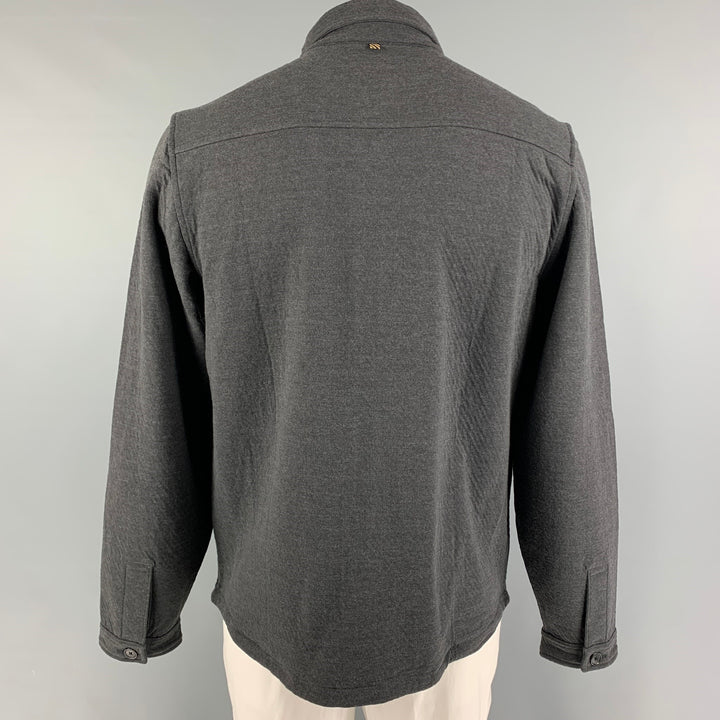 BILLY REID Taille XL Veste chemise en polyester coton gris
