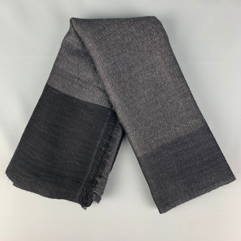 HIMALAYAN CASHMERE COMPANY Charcoal Black Color Block Cashmere Scarf