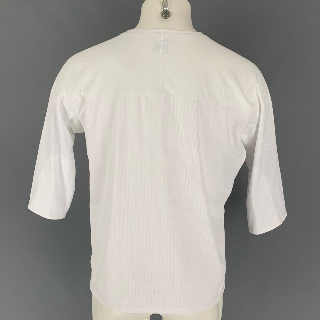 SASQUATCHfabrix Size M White Mesh Cotton Blend Crew-Neck T-shirt
