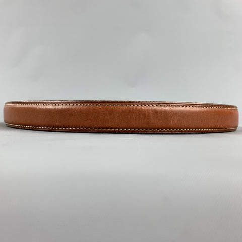 RALPH LAUREN Contrast Stitch Size 34 Tan Leather Belt