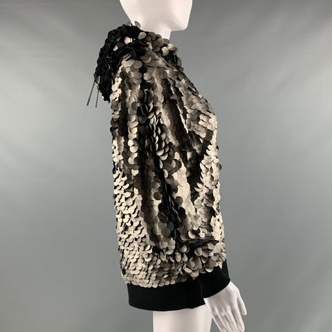 KARL LAGERFELD Taille M Veste à capuche en coton polyester noir argenté