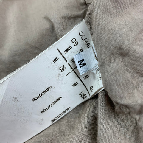 RICK OWENS Size M Khaki Distressed Cotton Trucker Jacket