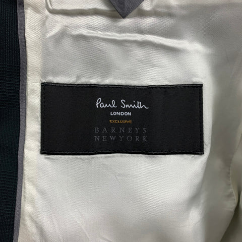 PAUL SMITH x BARNEYS NEW YORK Taille 38 Manteau de sport à revers cranté en laine Glenplaid noir