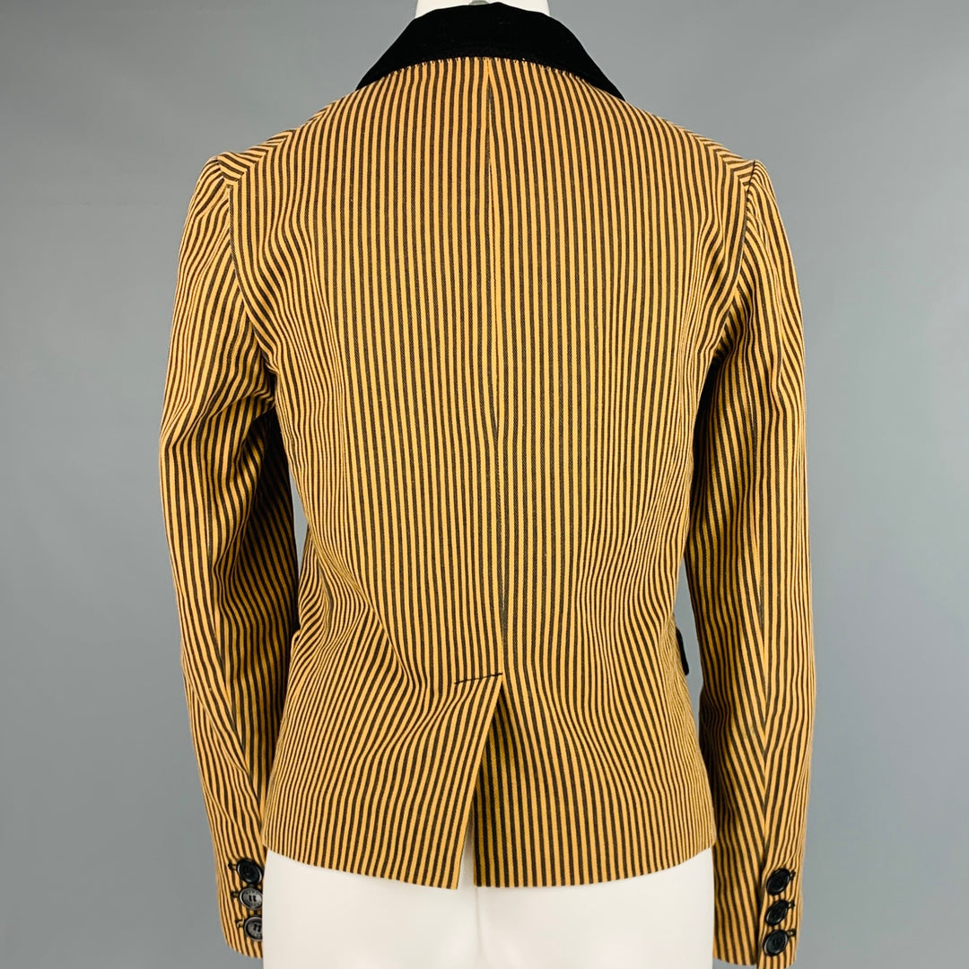 MARC by MARC JACOBS Size 6 Yellow Brown Cotton Stripe Blazer