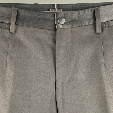 DOLCE & GABBANA Size 28 Black Wool Blend Tuxedo Dress Pants