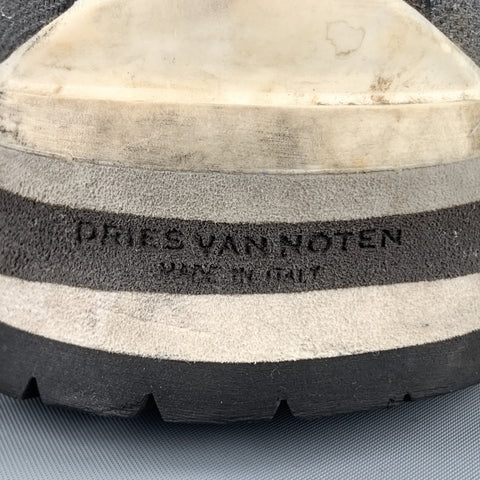 DRIES VAN NOTEN Taille 11 Noir Matériaux mélangés Cuir Track Sole Lace Up
