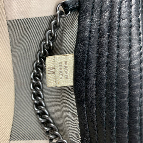 BURBERRY BRIT Size M Black Leather Zip Up Jacket