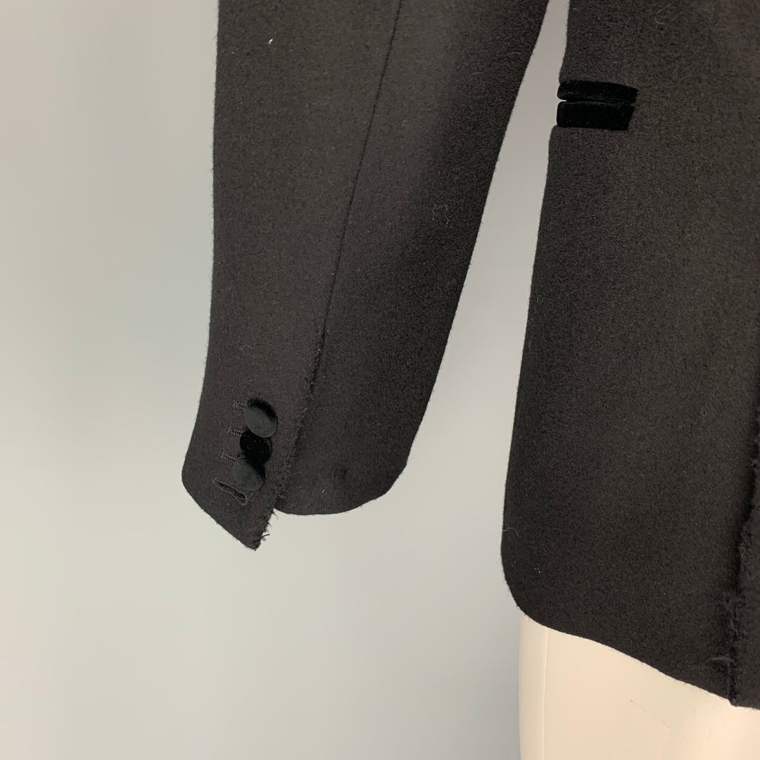 DOLCE & GABBANA Size 38 Black Wool Blend Notch Lapel Sport Coat