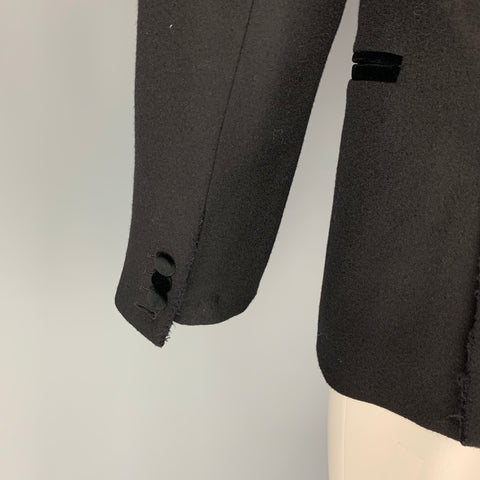DOLCE & GABBANA Size 38 Black Wool Blend Notch Lapel Sport Coat