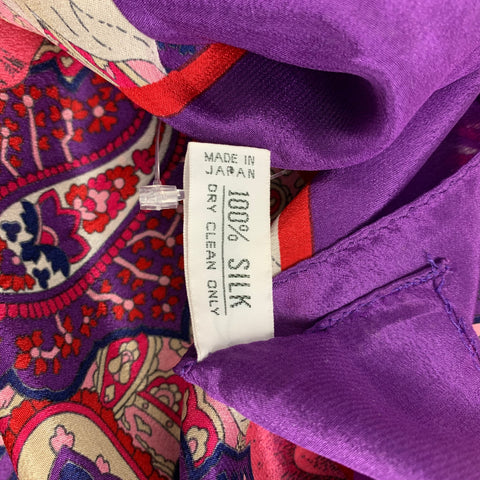 CHRISTIAN DIOR Echarpes Foulard en soie fleuri violet et fuchsia