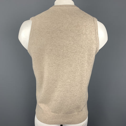 BALLANTYNE Size XL Beige Cashmere V-Neck Sweater Vest NWT