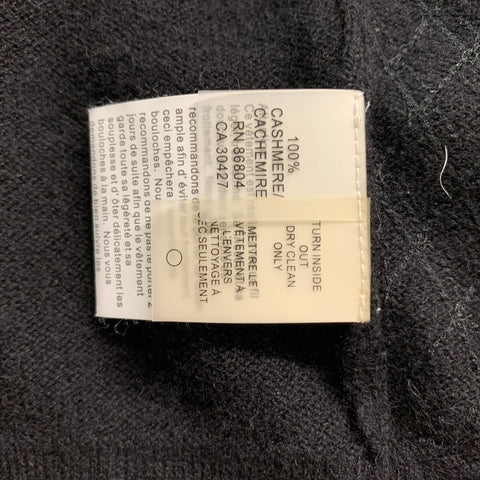 MAGASCHONI Size L Black Cashmere Knitted Hidden Buttons Cardigan