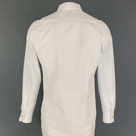 PAUL SMITH Size L White Jacquard Cotton Button Up Long Sleeve Shirt
