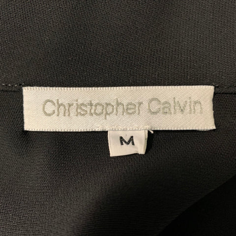 CHRISTOPHER CALVIN Taille M Veste solide en polyester noir