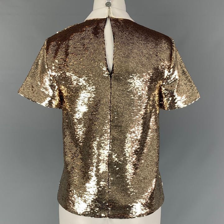RACHEL ZOE Size 2 Gold Polyester Sequin Dress Top