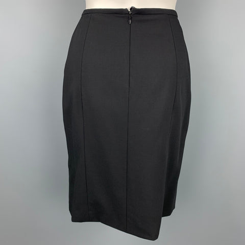 GIORGIO ARMANI Size 4 Black Wool Pencil Skirt Suit