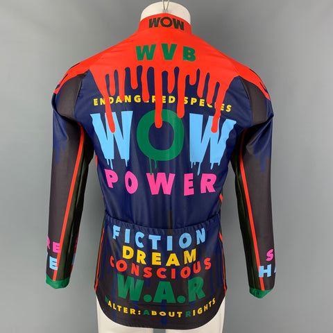 WALTER VAN BEIRENDONCK FW19 Size M Blue Orange Monster Graphic Jersey Bike Top