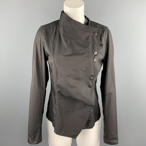 FRANCOISE PENDVILLE Taille 4 Veste asymétrique en nylon à rayures grises