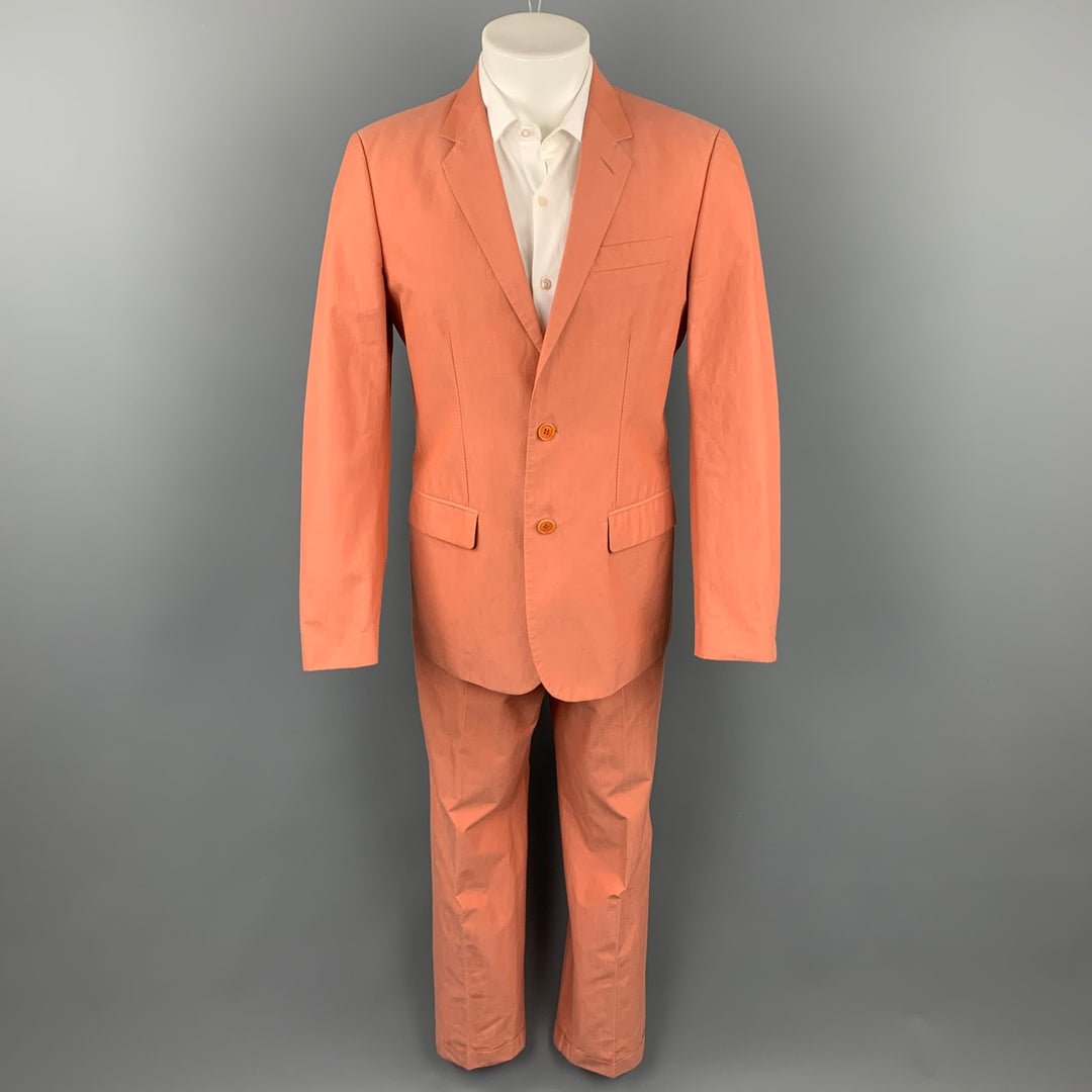 Vintage HELMUT LANG Size 38 Coral Cotton Notch Lapel Suit