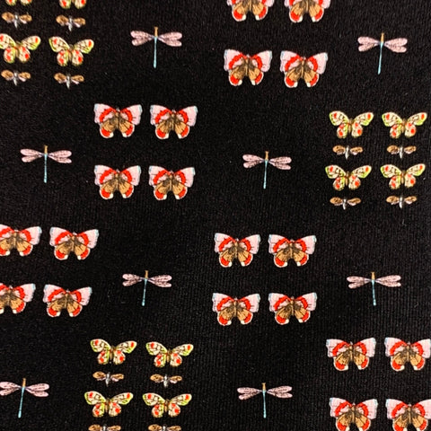 GUCCI Black Multi-Color Butterfly Silk Tie
