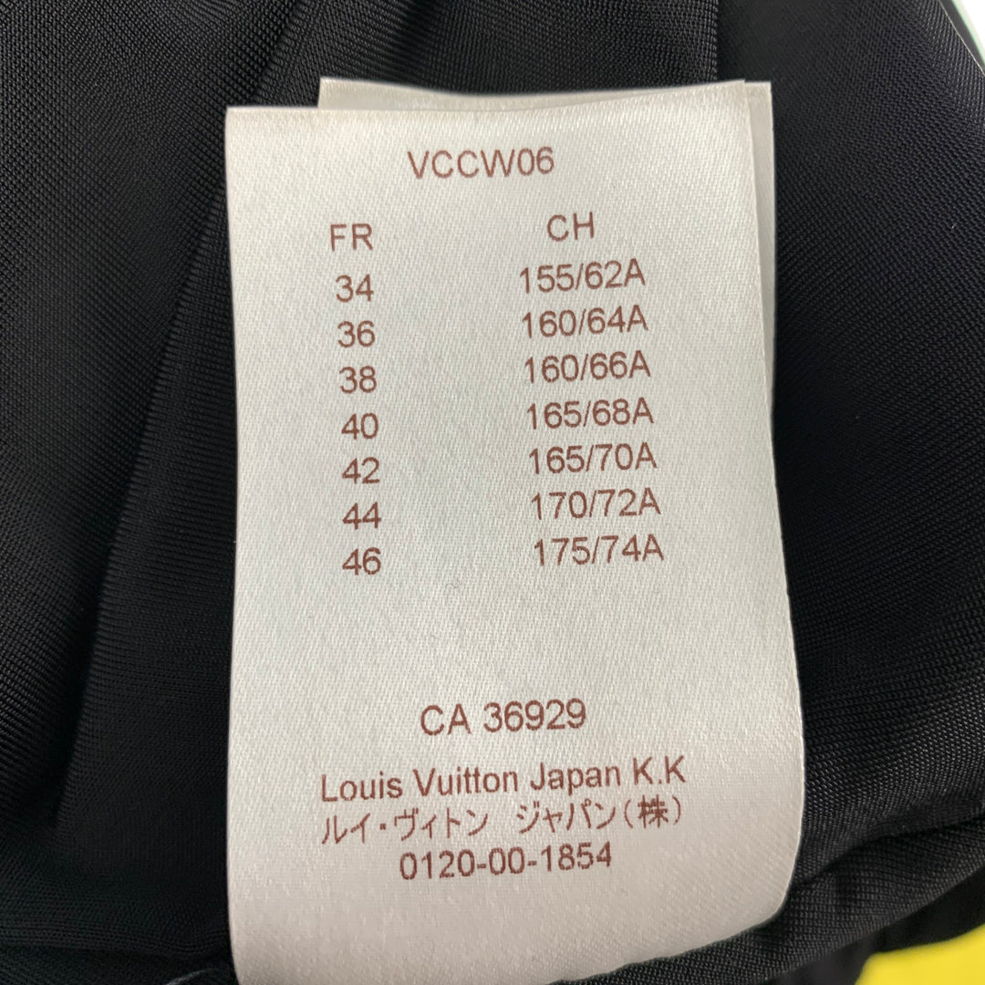 LOUIS VUITTON Size M Black Viscose Ruched Knee-Length Cocktail Dress