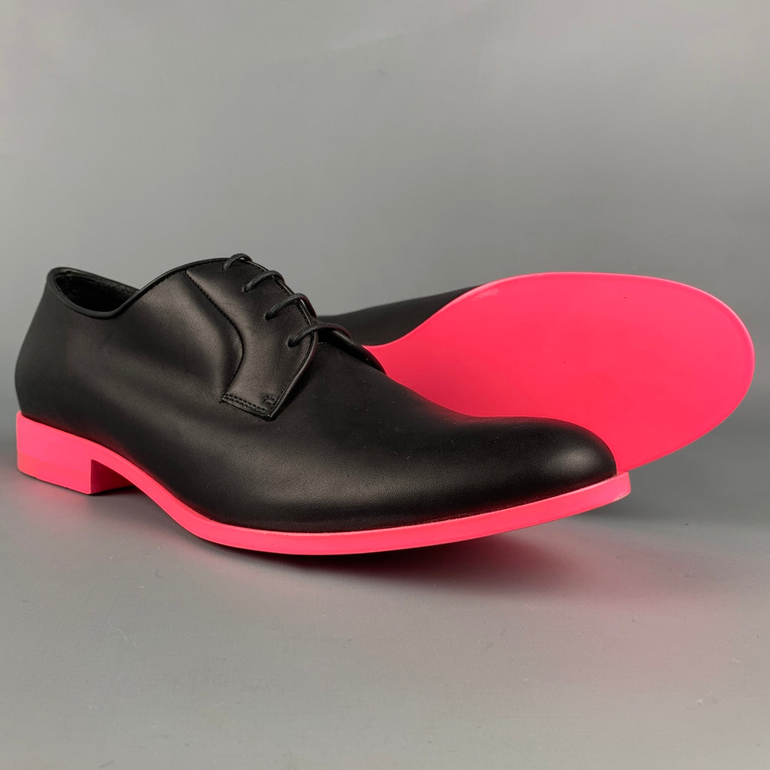 JIL SANDER x RAF SIMONS Spring 2011 Size 11 Black & Pink Leather Shoes