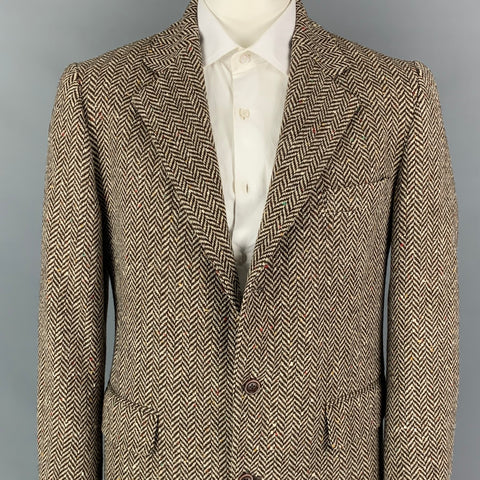 RRL by RALPH LAUREN Size 44 Brown & Beige Herringbone Wool Sport Coat