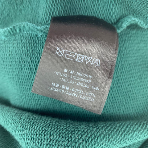 BALENCIAGA Size L Green Logo Cotton Hoodie Sweatshirt