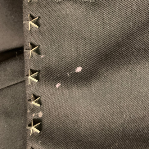 PHILIPP PLEIN Size 42 Black Studded Polyester Wool Sport Coat