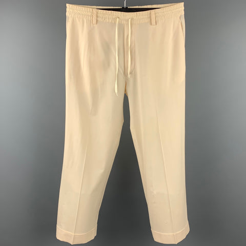 JEAN PAUL GAULTIER Size M Cream Wool Blend Drawstring Casual Pants
