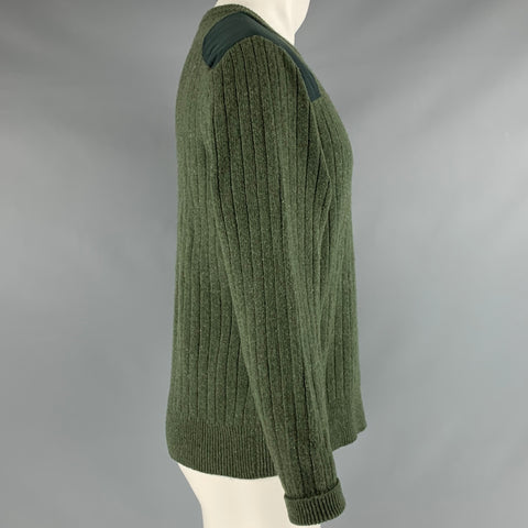 PATAGONIA Size S Green Ribbed Wool Blend Pullover