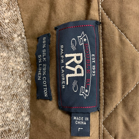 RRL by RALPH LAUREN Size L Tan & Brown Heather Silk Blend Long Sleeve Shirt