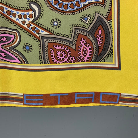 ETRO Multi-Color Paisley Silk Pocket Square