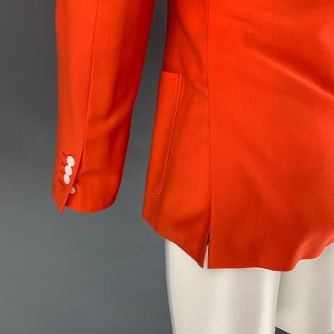 RICHFRESH Abrigo deportivo hecho a medida con solapa de muesca de lana naranja talla 40