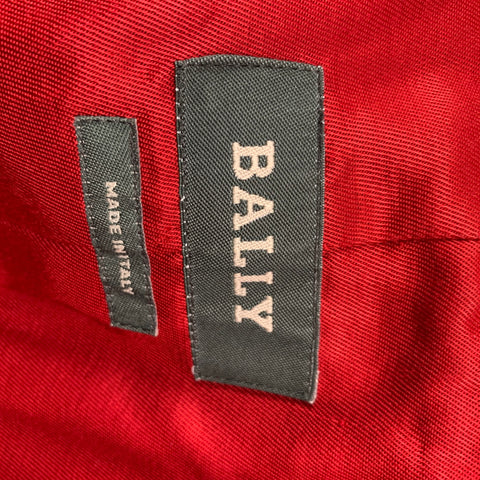 BALLY Size 10 Red Wool Blend Textured Peacoat