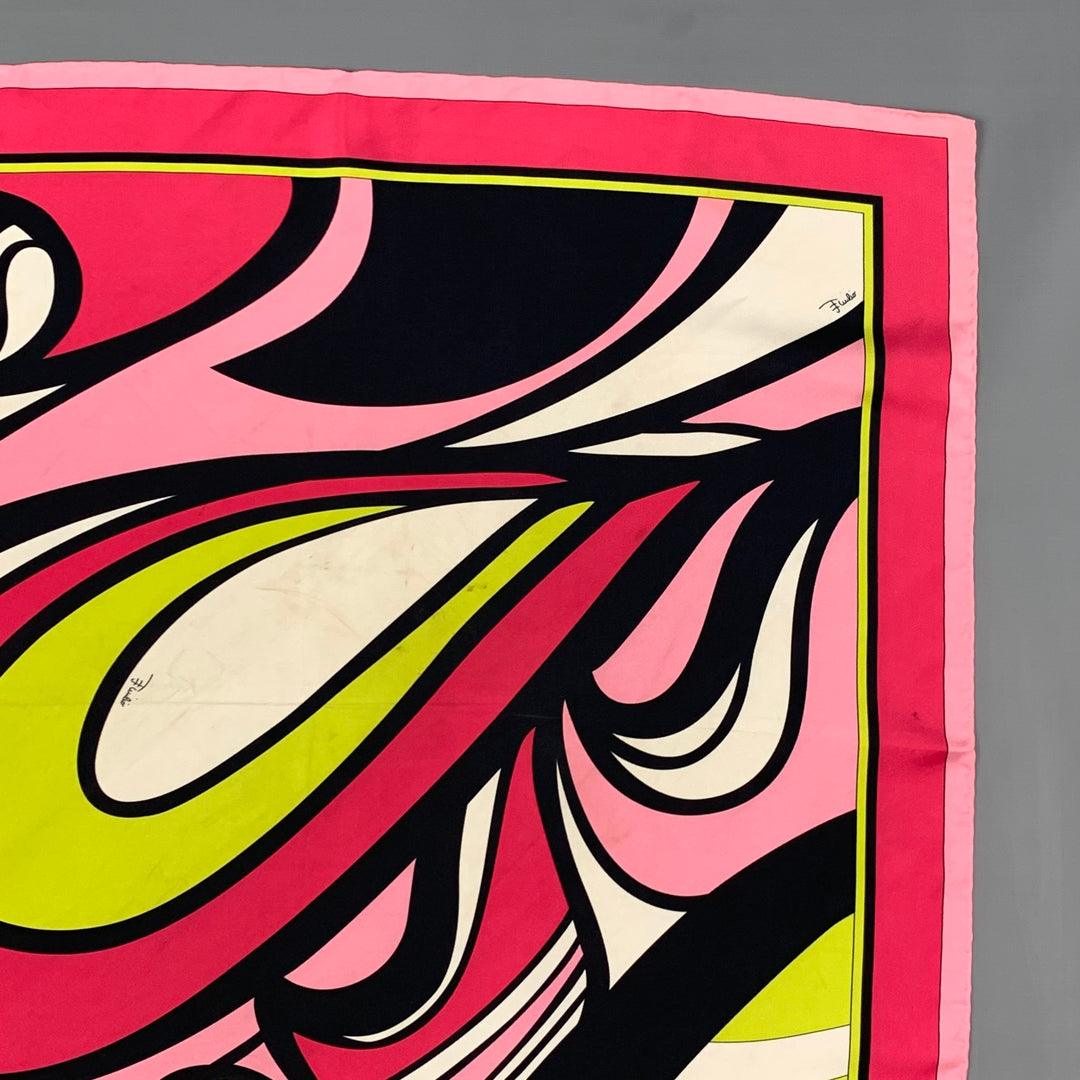 EMILIO PUCCI Multi-Color Print Silk Scarf
